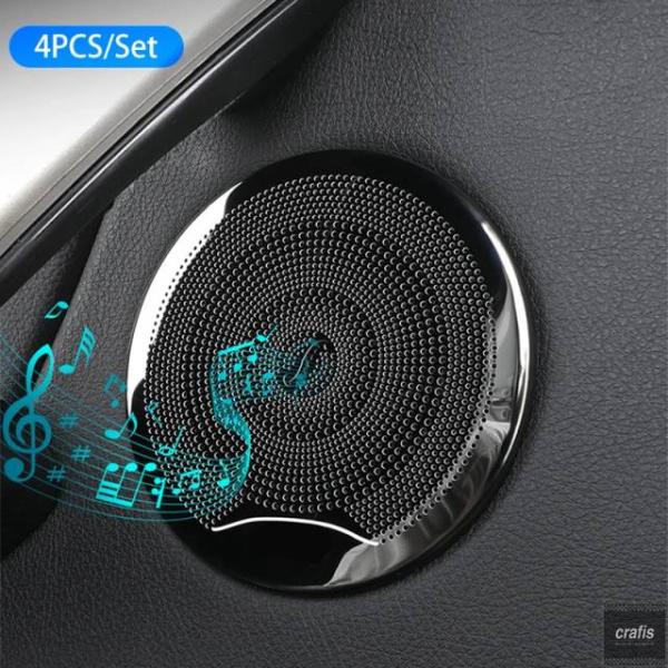 並行輸入品 BMW X3 G04 G02 F30 F32 F33 F36 3GT用カーオーディオスピーカーカバーフレームプロテクターステッカー4個セットパーツ 