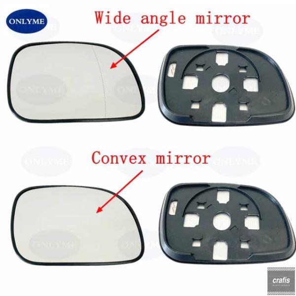 並行輸入品 クライスラー グランドボイジャー 1996 - 99 2000 03 01 2004 2005 2006 用広角凸面ヒーターミラーガラス（SUV用部