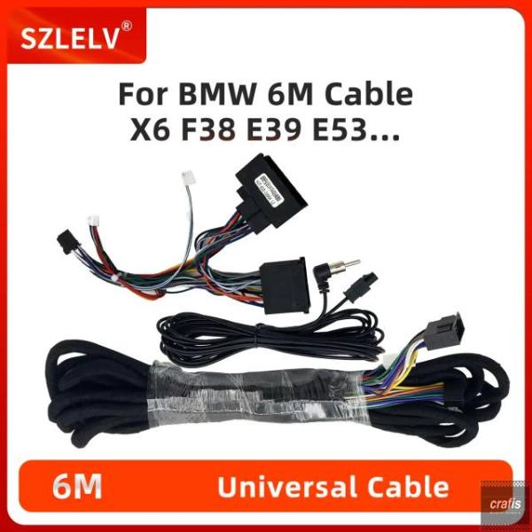 並行輸入品 BMW 3 5シリーズ E39 E46 E53用カーラジオ カーオーディオプレーヤー 12Vステレオ 6m電源ケーブルハーネス（アンテナ内蔵パーツ 