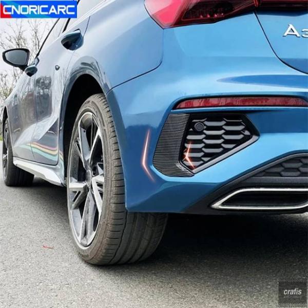 並行輸入品 アウディA3 8Y 2021-2022用フロントフォグランプフレームカバートリムリアバンパーライト装飾エクステリアステッカー部品 パーツ アクセサリ