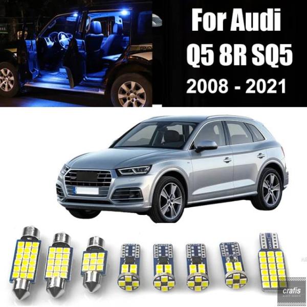 並行輸入品 アウディ Q5 8R SQ5 2008〜2015-18 2019-21 用 14個 車用LED電球 車内  トランクライト アクセサリー部品 パーツ