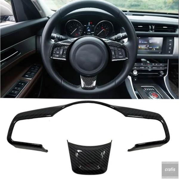 並行輸入品 ABSカーボン調ステアリングホイール装飾フレームトリムパーツ（ジャガーXE XF F-Pace 2016 2017用部品 パーツ アクセサリー