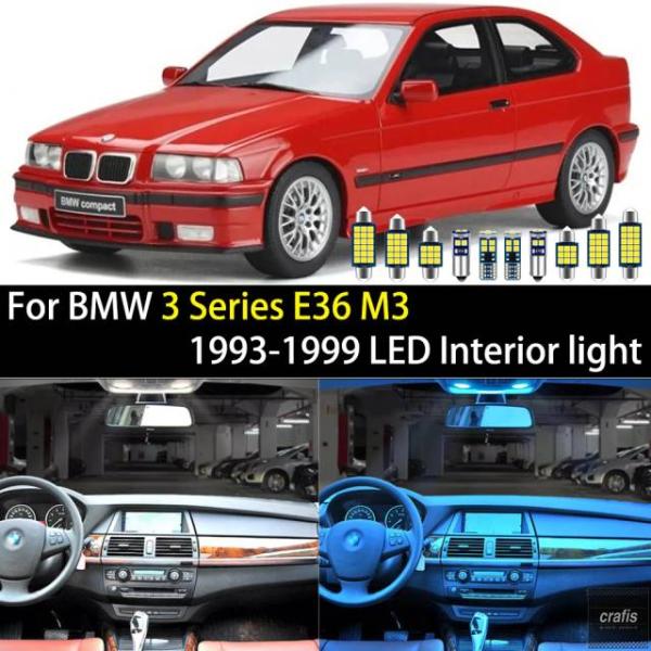 並行輸入品 BMW 3シリーズ E36 M3 全モデル 1993 - 96 1997 1998 1999用 LED車内ライトランプ 電球アクセサリーキット パー