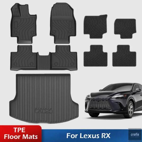 並行輸入品 2023-2026年式レクサスRX 350H 450H+ 500H PHEVハイブリッドFスポーツ用全ウェザー型TPEフロアマット滑り止めトランクマ