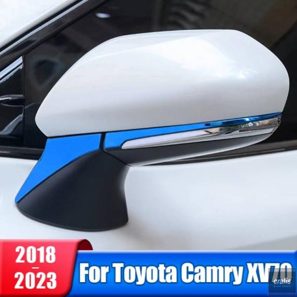 並行輸入品 トヨタ カムリ 70 XV70 2018 - 21 2022 2023 ハイブリッド用カーバックミラーカバートリムストリップステッカーエクステリアア