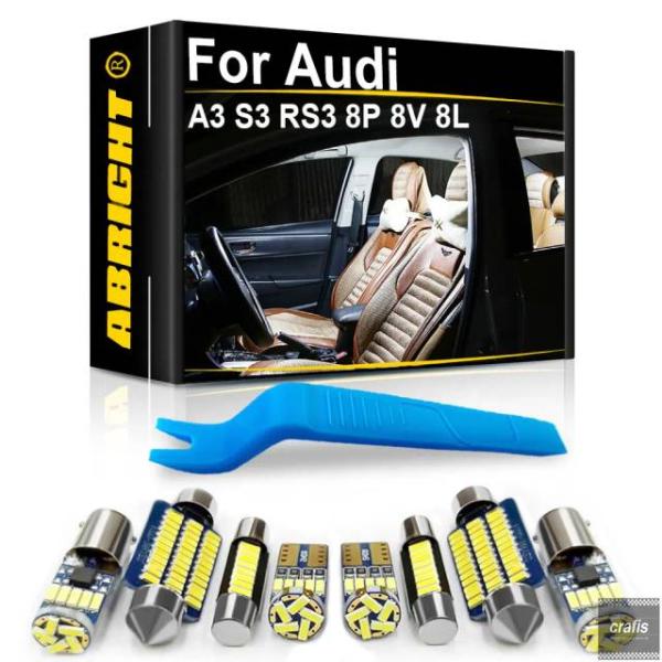 並行輸入品 アウディ A3 S3 RS3 8P 8V 8L 1996-2004 2017 2019 - 21 スポーツバック ハッチバック セダン用 車内LED