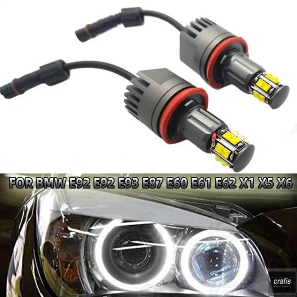 並行輸入品 2個 H8 LED エンジェルアイ ヘッドライト LED マーカーライト Canbus BMW X5 E70 X6 E71 E90 E91 E92 