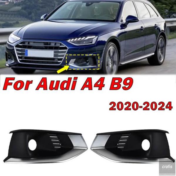 並行輸入品 アウディ A4 B9 2020 - 23 2024 フロントバンパー フォグランプ グリル フォグライト カバー 8WD807681L 8WD807