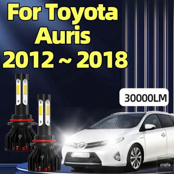 並行輸入品 LEDカーヘッドライト 4面チップバルブ 30000LM 6000K 9012 HIR2ランプ トヨタ オーリス 2012 - 15 2016 20