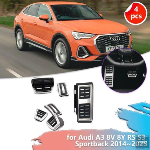 並行輸入品 アウディ Q2 SQ2 Q3 F3 RS S-Line スポーツバック 2018〜2025年式用 ゴム製滑り止めフットレスト フットペダルカバー部品