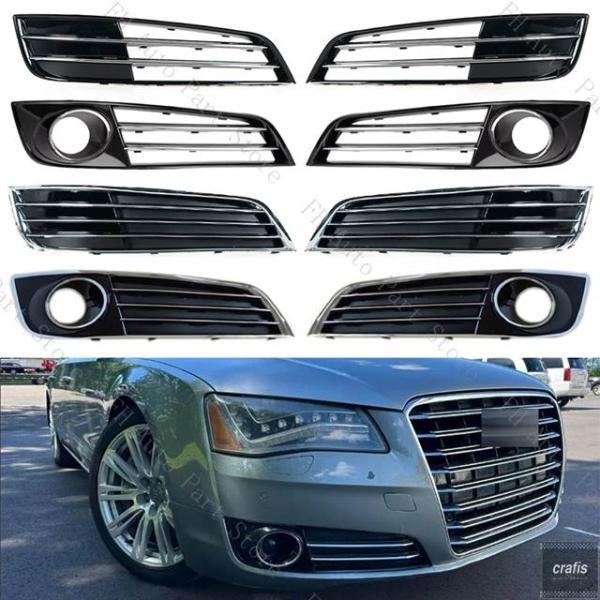 並行輸入品 アウディ A8 S8 クワトロ D4 2010 - 2013 フロントバンパー フォグランプ フォグライト グリル カバー フレーム 4H08076