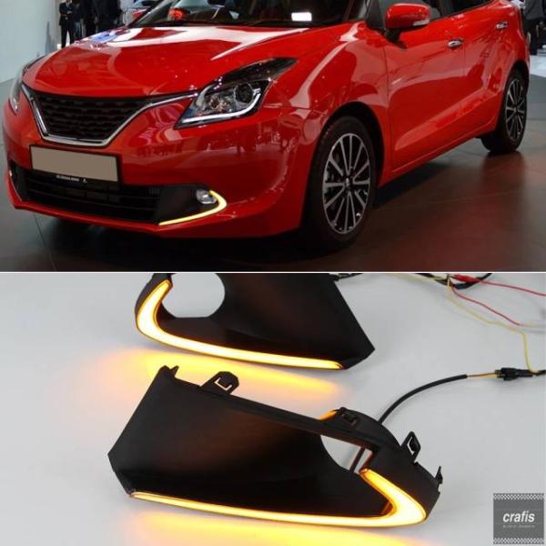 並行輸入品 スズキ バレーノ 2016 - 19 用 LED DRL デイタイム  フォグランプ イエロー ターン シグナルパーツ 部品 アクセサリー