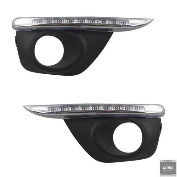 並行輸入品 ルノー コレオス 2011 - 14 用 カーフラッシング 1 ペア DRL LED デイタイム  ハザード  フォグランプ カーアクセサリーパーツ