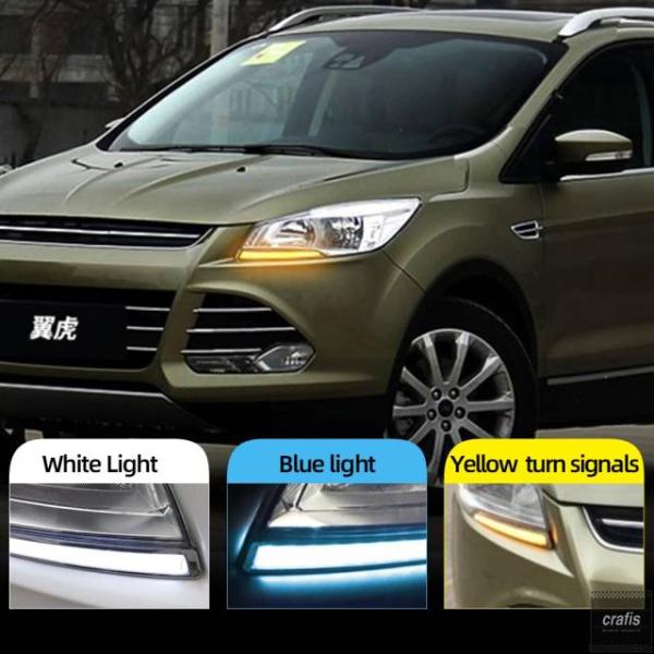 並行輸入品 フォード クーガ エスケープ 2013 - 2016 2017 用 LED デイタイム  DRL デイライトイエロー ターン シグナル フォグランプ