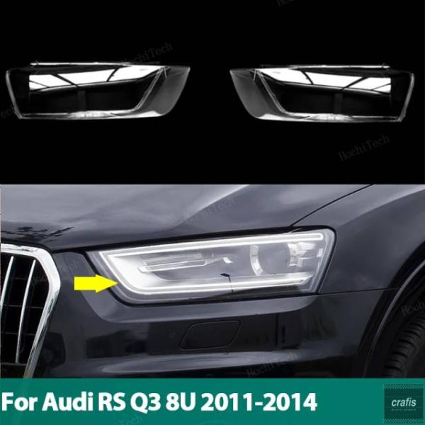 並行輸入品 アウディ Q3 8U RS Q3 前期型 2011-2014 用 ヘッドライトカバー クリアマスク レンズ ランプシェード ヘッドランプシェル ポリ