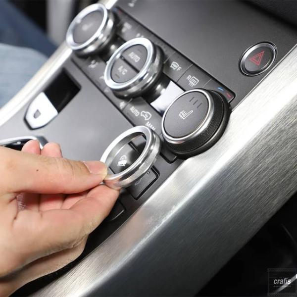並行輸入品 ランドローバー レンジローバー イヴォーク 2012-2018 用 カーエアコンノブ オーディオボリュームコントロールボタン 円形装飾トリムリングカ