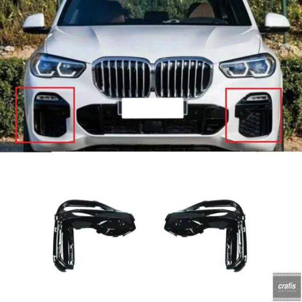 並行輸入品 BMW X5M G05 2019-2022用 フロントバンパーグリルフォグランプカバー 51118746239 51118746240パーツ 部品 
