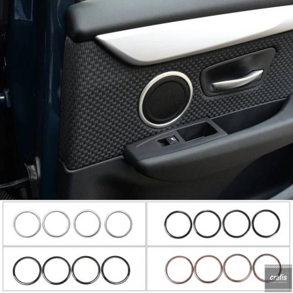 並行輸入品 BMW X2 F47 F48 2シリーズ アクティブツアラー F45 F46 2015-2017用カーボンドアスピーカー装飾リングカバートリムカーア