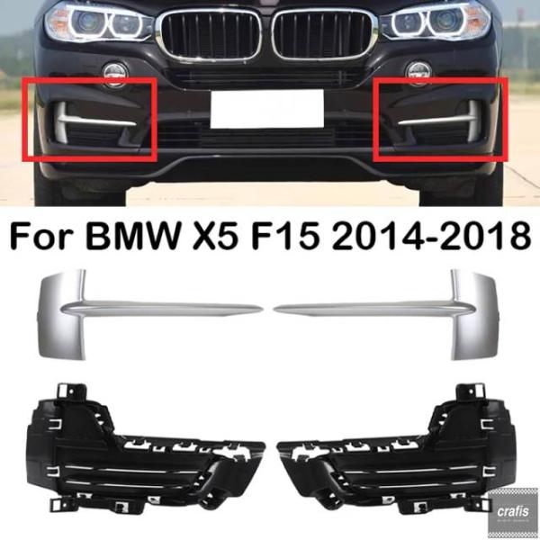 並行輸入品 BMW X5 F15 2014 2015-2018 用 フロントバンパー フォグランプ グリル トリム フォグライト フレーム カバー マット トリ