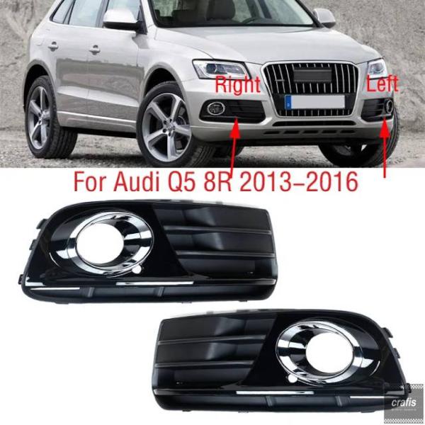 並行輸入品 アウディ Q5 8R 2013 - 2016 車用フロントバンパーフォグランプグリルカバーフレームトリムフードキャップリッドパーツ 部品 アクセサリ
