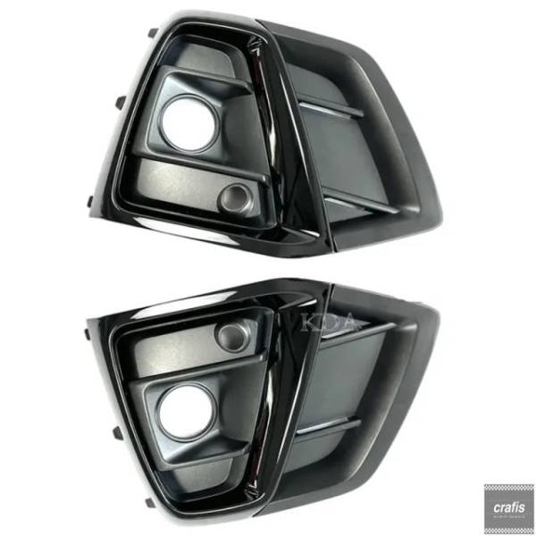 並行輸入品 アウディ Q5 SQ5 S-Line Sline Sport 2021 - 23 2024 用左右フロントバンパーフォグライトグリルカバー（ACCホ