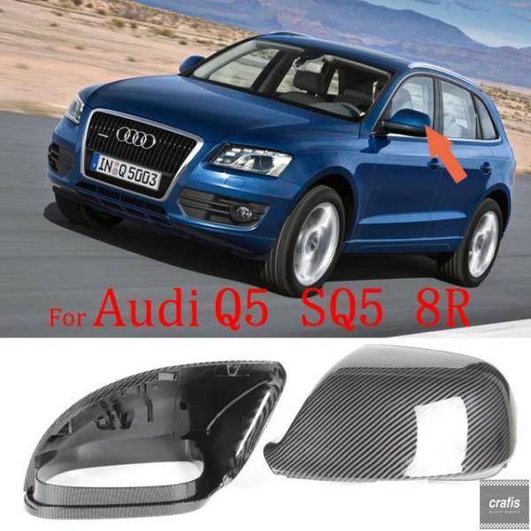 並行輸入品 アウディ Q5 SQ5 08-17 8R Q7 4L 10-15 用リアビューサイドケーストリム カーキャップ 1ペア レーンアシストなしパーツ 部