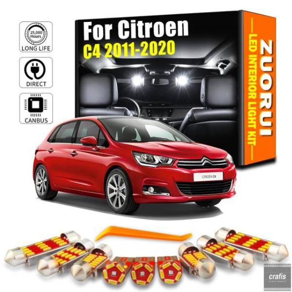 並行輸入品 シトロエン C4 2011 - 14 2015 - 18 2019 2020 用 17 個 車内 LED インテリア ライト   マップ サンバイザ