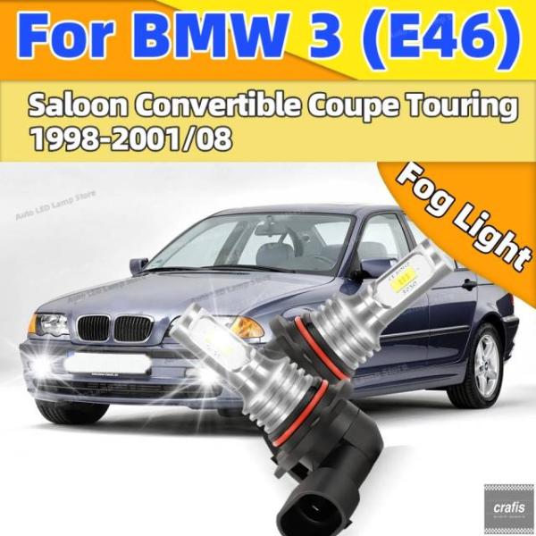並行輸入品 BMW 3シリーズ E46 セダンコンバーチブルクーペツーリング 1998-01-01 用 LED フロントフォグランプ 20000LM 超高輝度バ