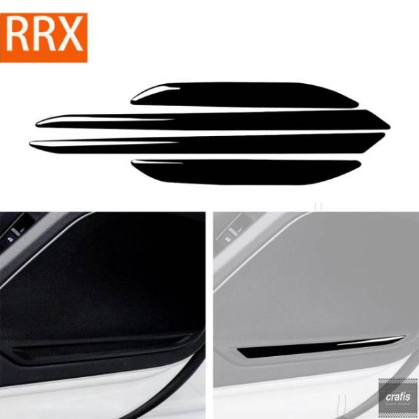 並行輸入品 アウディ A4 B9 RS4 S4 2017 2018 2019 ドアスピーカーカバートリムストリップピアノブラックステッカーインテリアモールディン