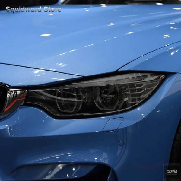 並行輸入品 BMW M3 F80 M4 F82 F83用カーヘッドライトフィルム ヘッドランプ修復用クリアブラックステッカー 2枚セットパーツ 部品 アクセサリ