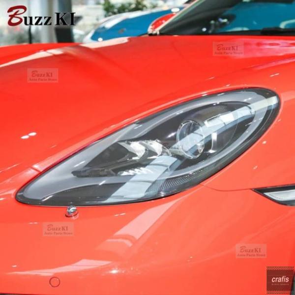 並行輸入品 ポルシェ718ボクスターケイマン2016年以降用カーヘッドライトフィルムヘッドランプクリアブラックステッカー2枚セットパーツ 部品 アクセサリー