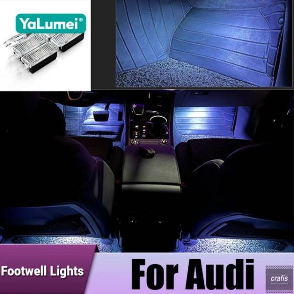 並行輸入品 LED 車内足元ランプアウディ A1 8X A3 8V 8Y A4 B8 B9 A5 8T A6 C6 C7 C8 A7 A8 D3 D4 D5 Q