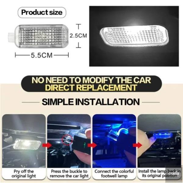 並行輸入品 アウディ A1 A4 A5 A6 A7 A8 Q3 Q5 Q7 用 RGB LED 車内フットウェルムード装飾ライトパーツ 部品 アクセサリー