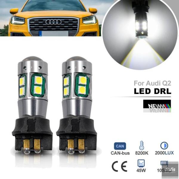 並行輸入品 アウディ Q2 2016年以降用 Canbus  PW16W PW24W PWY24W LED デイタイムランニングライト DRL バルブ ヘッドラ