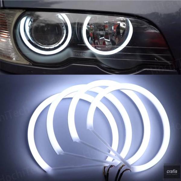 並行輸入品 ホワイトLEDヘッドライト エンジェルデーモンアイキット BMW 3シリーズ E46 セダン ツーリング ワゴン クーペ コンパクト 1998-20