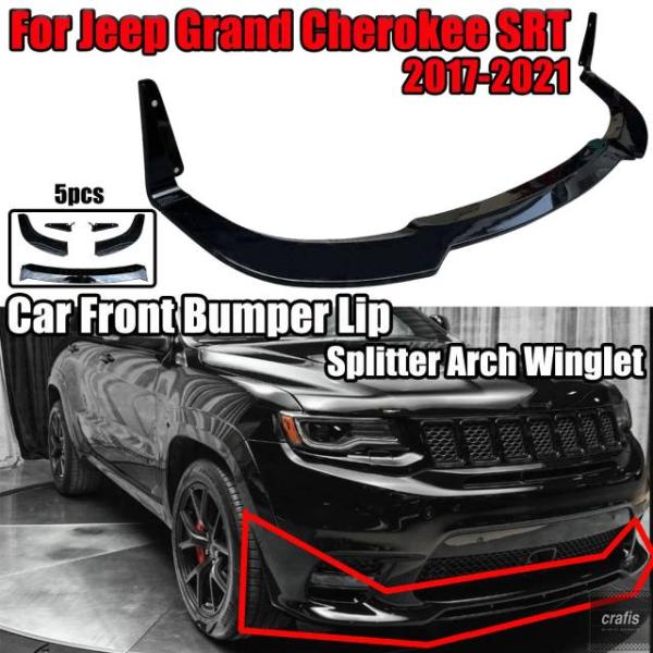 並行輸入品 ジープ グランドチェロキー SRT 2017-2021 トラックホーク 2018-2021 用 フロントバンパーリップスプリッターアーチウィングレッ