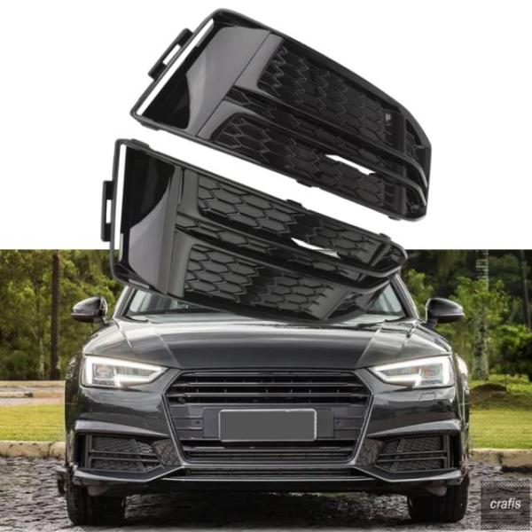並行輸入品 アウディ S4 A4 B9 S-LINE 2016 2017 2018 用フロントバンパーフォグライトカバーグリル フォグランプグリルトリムフレーム