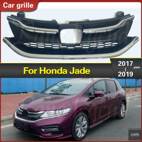 並行輸入品 ホンダ ジェイド 2017-2019用 ABSクロームブラックボンネットフロントグリル スタイルレーシンググリルパーツ 部品 アクセサリー