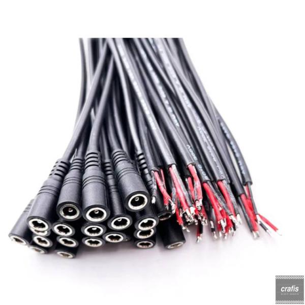 並行輸入品 LED ストリップ ライト用 5.5x2.1mm プラグ DC オスメス ケーブル ワイヤ コネクタ 10個 3528 5050 パーツ 部品