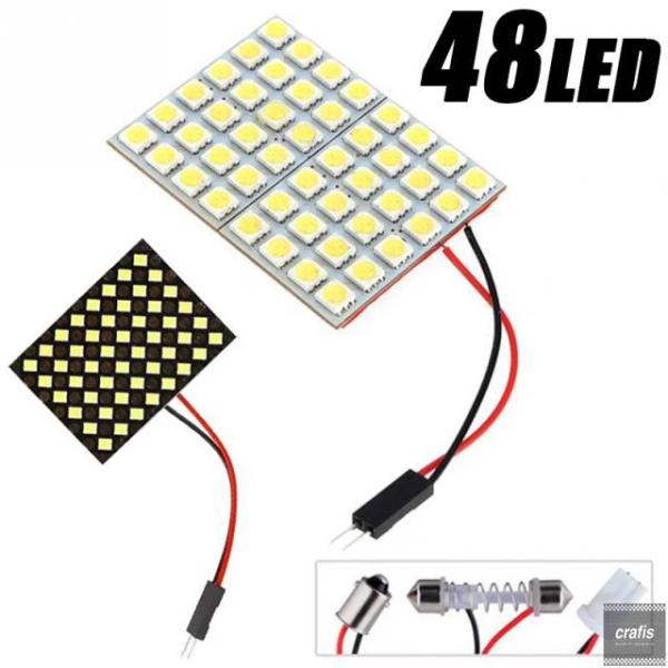 並行輸入品 T10 LED インテリア パネル白色ライト 車トランク ルーフドームバルブ 48 24 12 SMD ライト 12V 5050 3030 パーツ 部品