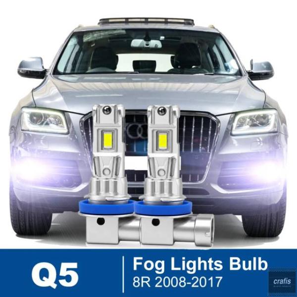 並行輸入品 アウディ Q5 8R 2008-2010 - 13 2014 - 16 用 LED 車用フォグランプ 2個 フロントフォグライトバルブ 車用アクセサ