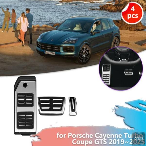 並行輸入品 ポルシェ カイエン ターボ クーペ GTS 2019〜2025 用 アクセル ブレーキペダル ゴム製滑り止め製フットレスト フットペダルカバー アク