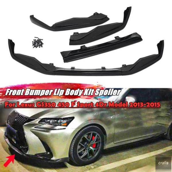 並行輸入品 レクサス GS350 450 F Sport 4ドアモデル 2013 2014 2015 用 3ピース 車用フロントバンパースプリッターリップスポイ
