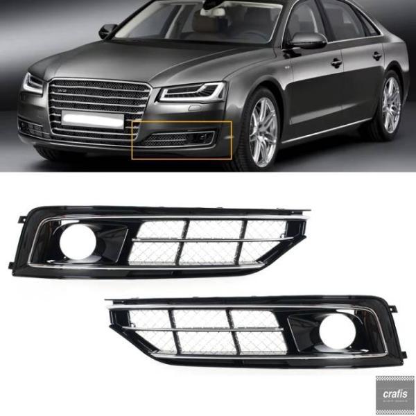 並行輸入品 アウディ A8L D4PA W12 2014 - 16 用フロントバンパーフォグランプカバーフォグランプフレームグリルアクセサリー パーツ 部品