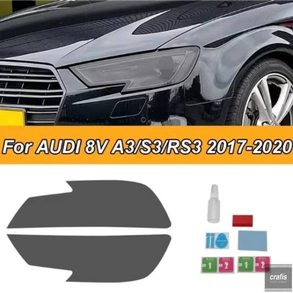 並行輸入品 アウディ A3 8V S3 RS3 2017 - 20 スポーツバック用 ブラック カーヘッドライトフィルム ヘッドライトステッカー パーツ 部品