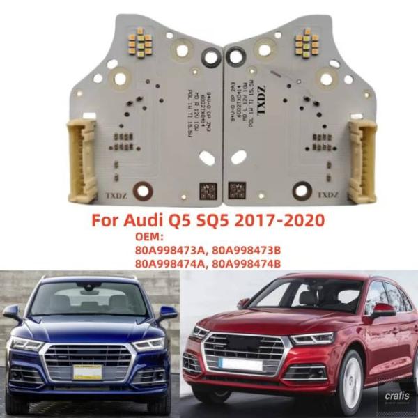 並行輸入品 アウディ Q5 SQ5 2018-2020 車用ホワイト DRL ボード LED ヘッドライト デイタイム ウィンカー ランプ ボード 80A998