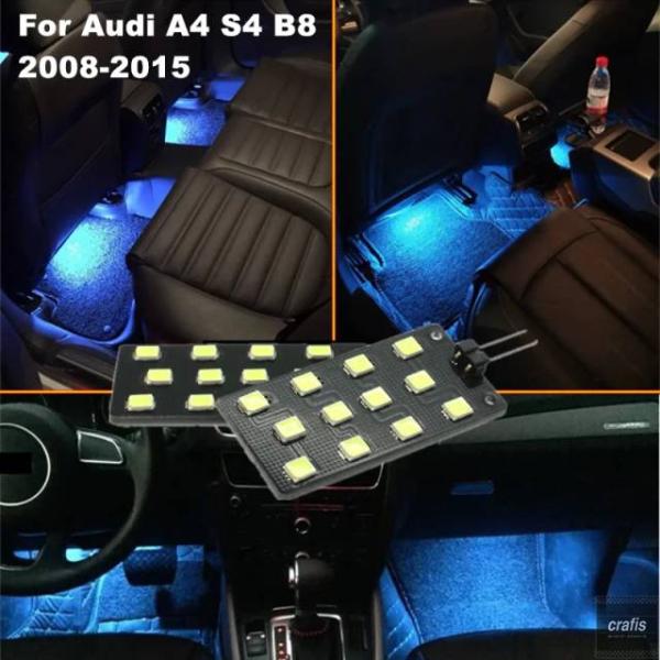 並行輸入品 アウディ A4 S4 B8 A5 A6L Q5 Q7 用 2個セット 12V CANBUS 5050-SMD 12 LED 車内フットウェルライト 