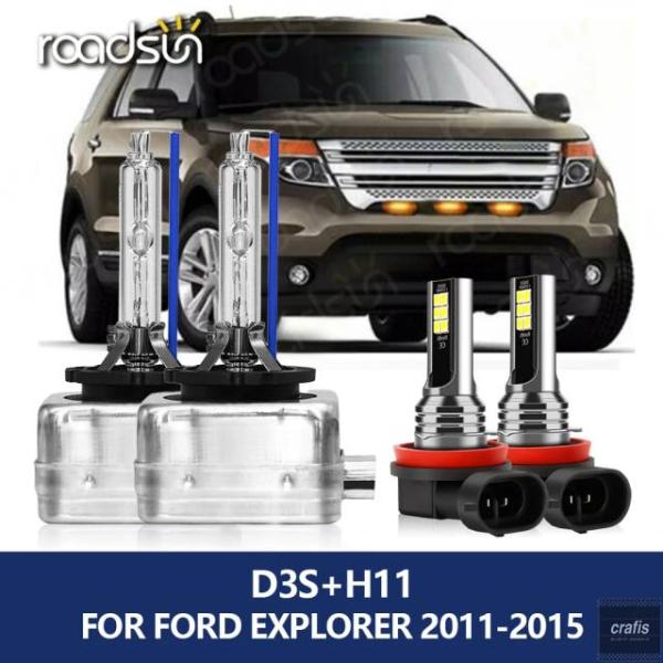 並行輸入品 フォード roadsun D3S HID カーバルブ キセノンヘッドライト 35W 12V ホワイト H11 LED フォグランプ エクスプローラー