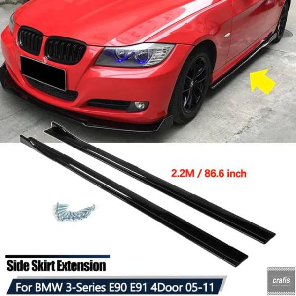 並行輸入品 BMW 3 シリーズ E90 E91 320i 330i 2005-2011 用アクセサリー サイドスカート 2.2M 86.6 インチ ロッカーパ