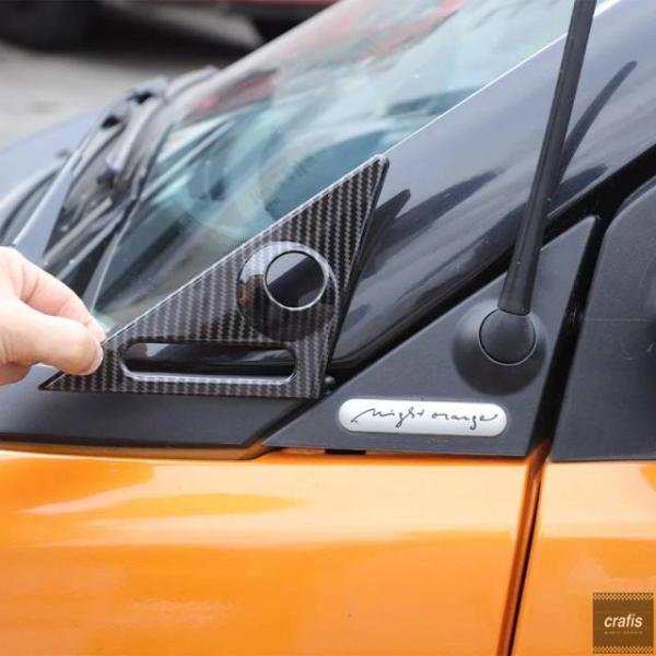 並行輸入品 ベンツ スマート 451 フォーツー 2009-2015 ABS 車用三角トリムパネル A ピラーアンテナ装飾ステッカーアクセサリー パーツ 部品